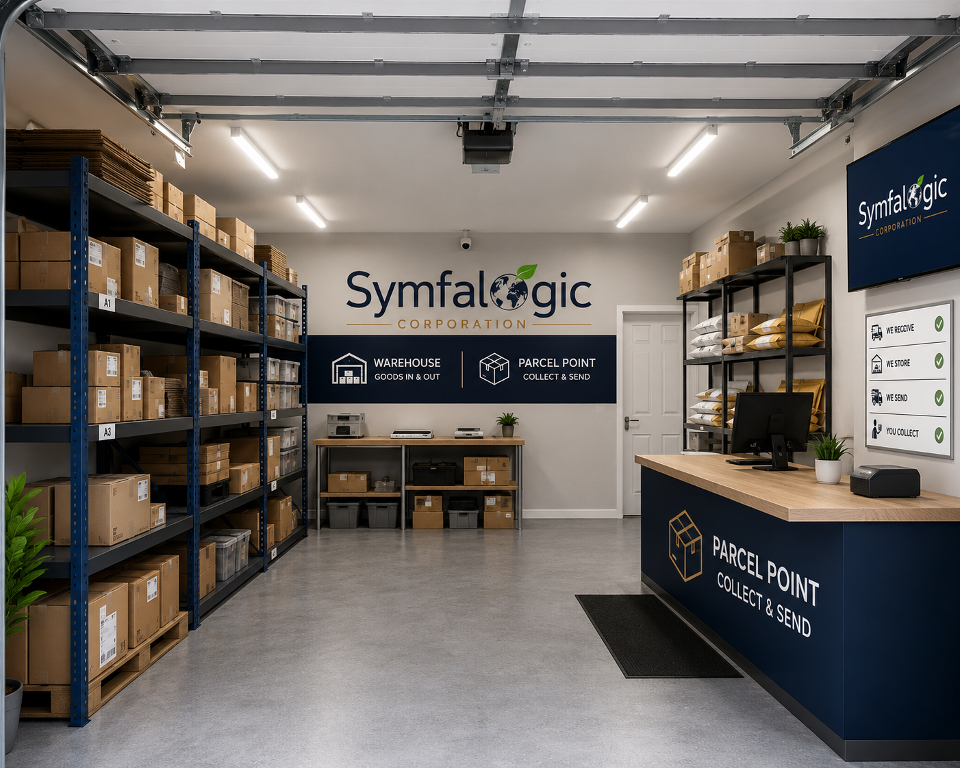 Symfalogic warehouse and parcel point